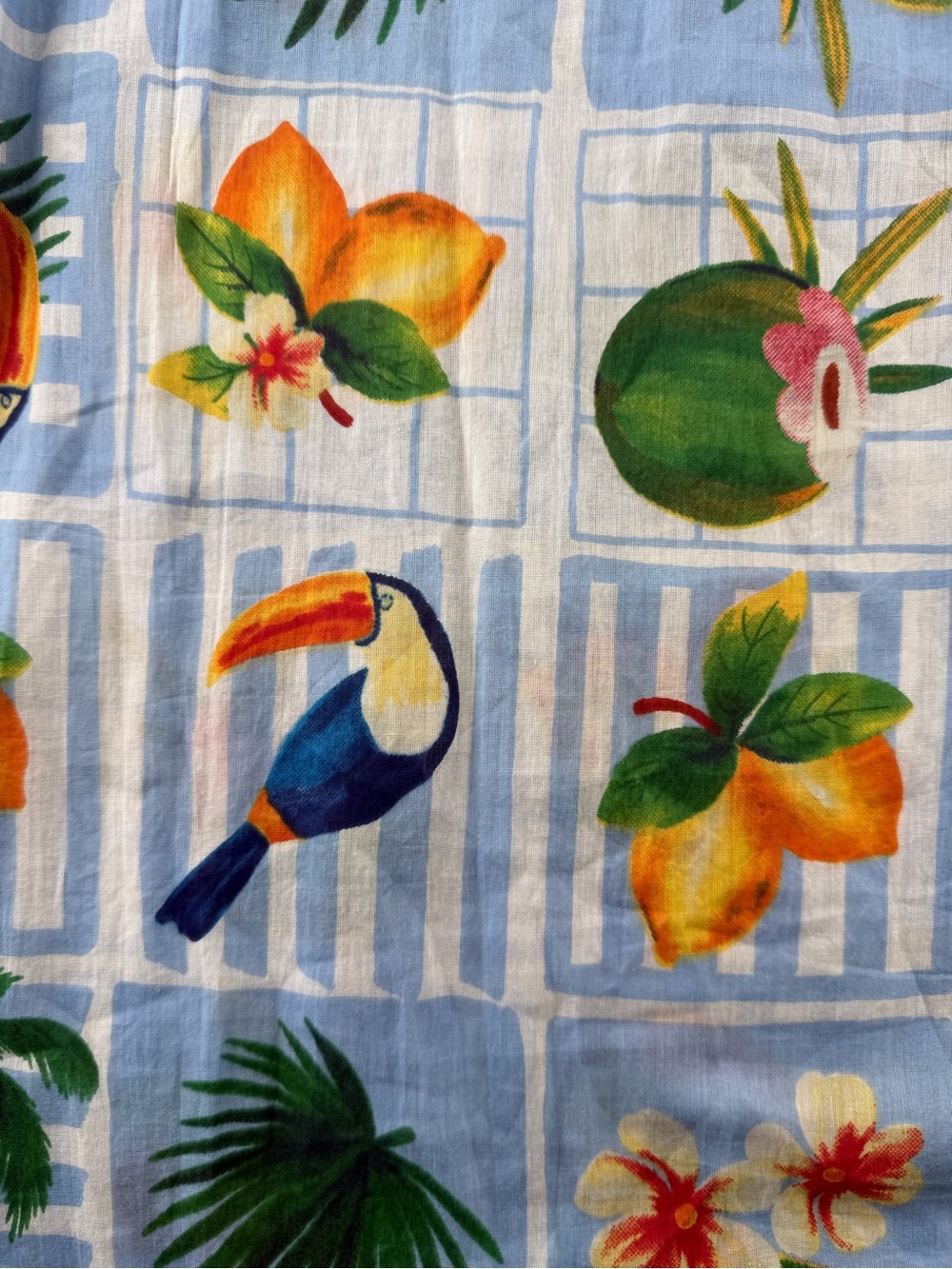 Beach Cover-up True Destinations Resort Wear Tropical Print 100% Cotton Size: M - Picture 10 of 16